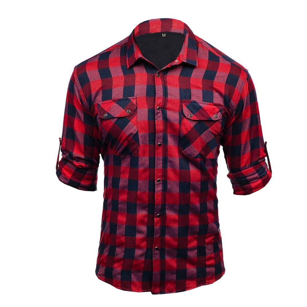 Best quality cotton yarn dyed flannel shirts with Kevlar lining, Biker flannel shirt for men, Prime Protection