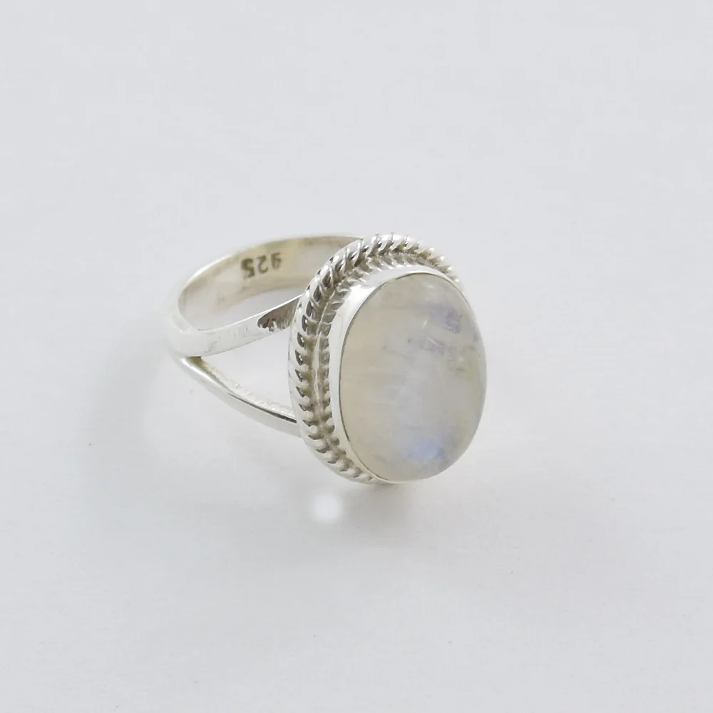 Sterling silver 925 natural green seraphinite single stone classic split band design finger ring eternity vermeil women ring