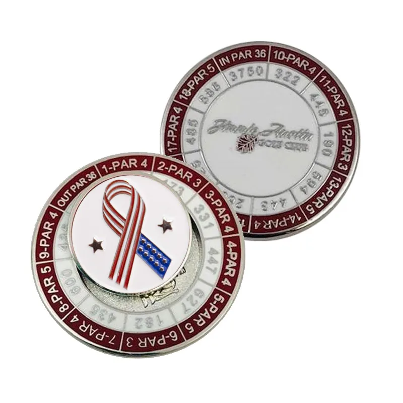 wholesale custom made metal magnetic golf poker chip ball marker