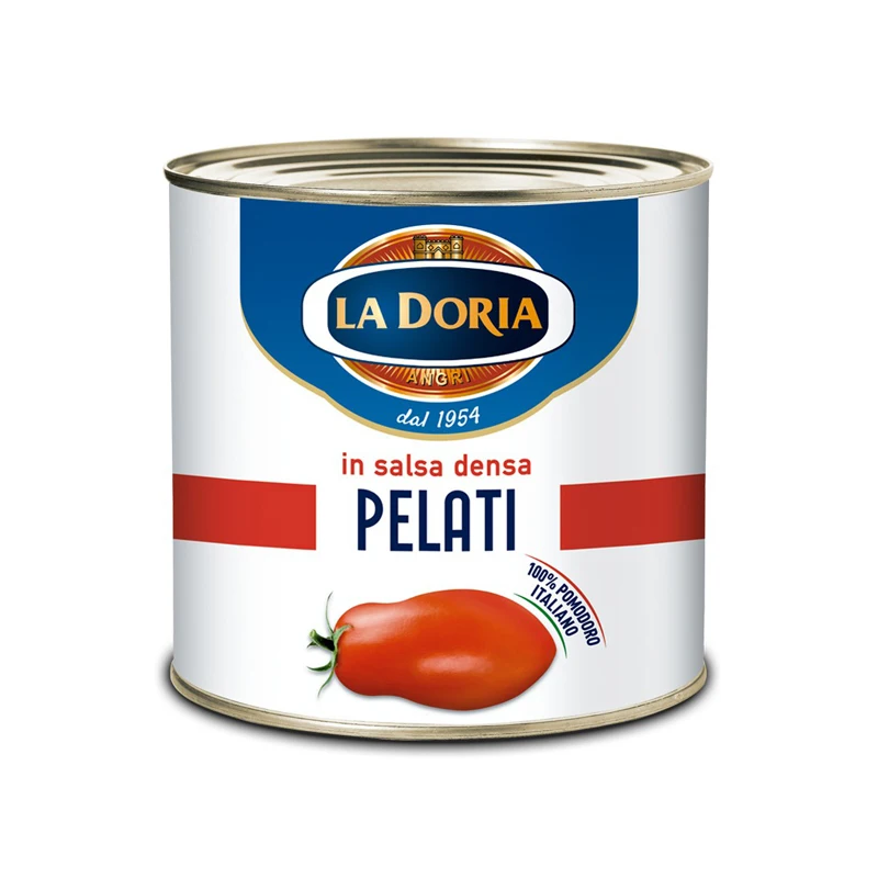 Top Quality 100% Italian La Doria Peeled tomatoes Easy-open in cans 6x2,5 Kg No added salt No OGM For Export