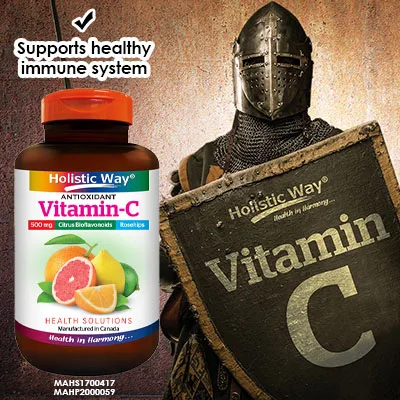 Antioxidant Chewable Healthcare Supplement Skin Care Vitamin-C 500mg With 100 Caplets Holistic Way from New Zealand