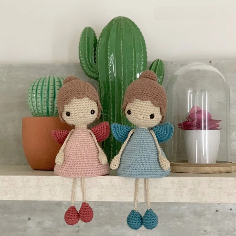 
Handmade DIY Kids Crochet Safe for Baby Cute doll Lovely Flying Fairies Amigurumi Made in Vietnam Customized Baby Crochet Toys 