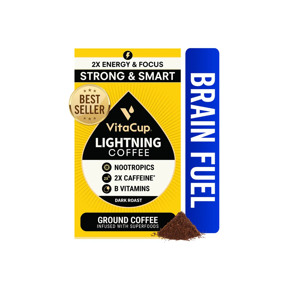 
Пакеты для кофе VitaCup Lightning с натуральными ноотропами и витаминами для интенсивной энергетики и психической чистоты [96 унций; (8) 