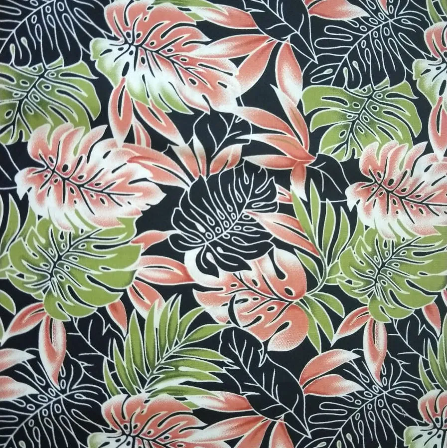 Fabric & Textile Raw Material of Hawaiian Printed Fabrics Design Dress Making Fabric 100% Cotton and Polyester from Thailand