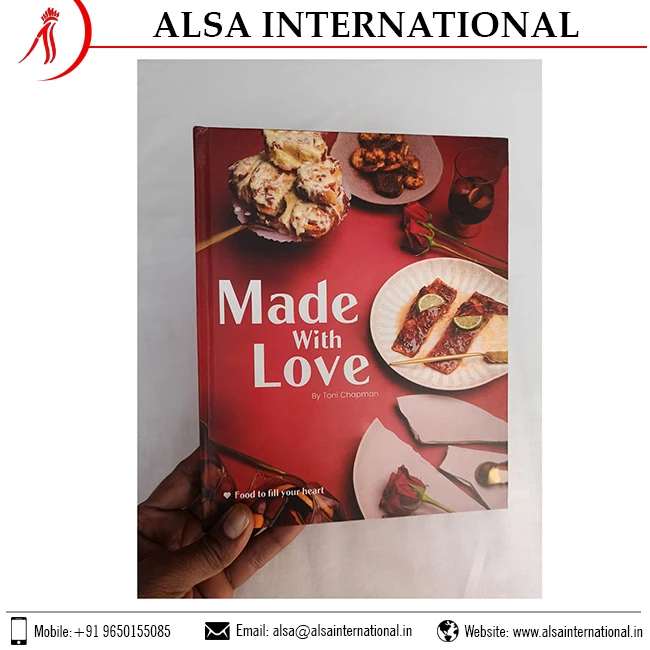 Hard Bound Best Cook Books Printing With Red Strip Glossy Cover Buy at Minimal Price on Bulk Purchase