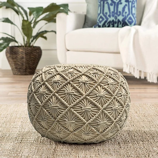 Роскошный хлопковый макраме пуф для дома отеля ресторана спа