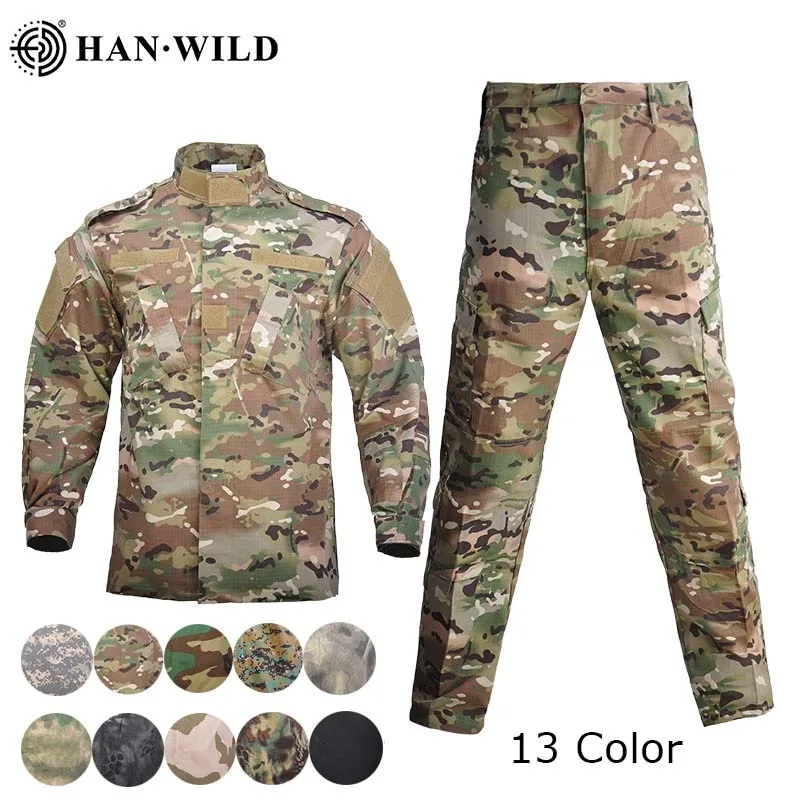 
Men Military Uniform Airsoft Camouflage Tactical Suit Camping Army Special Forces Combat Jcckets Pants Militar Soldier Clothes 