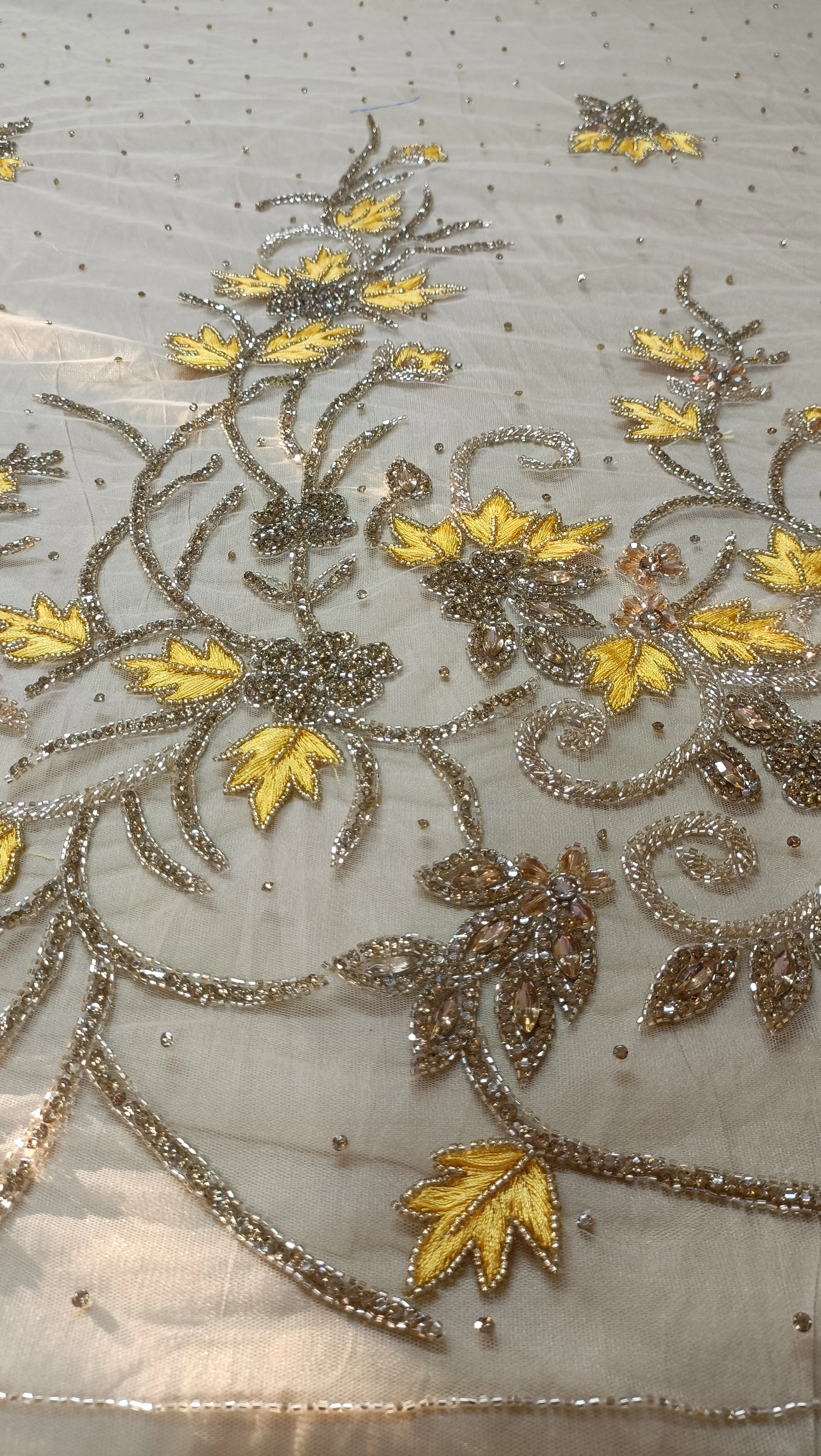 lace luxury fabric beaded material Luxury beaded lace fabric for sale Lace by the yard and metre