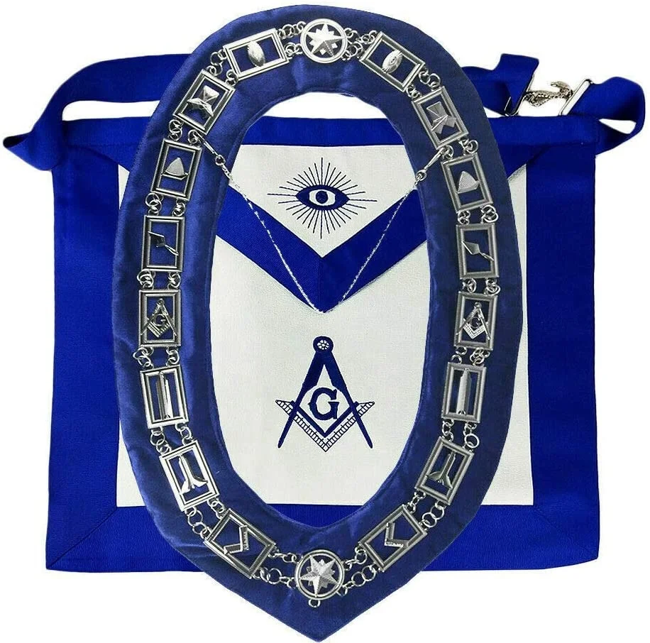 Фартук для мастера Masonic и серебряные рабочие инструменты масонский ошейник на цепочке комплект регалии фартук Regalia