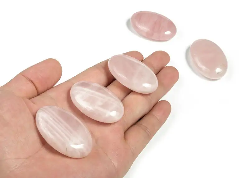 High Quality Rose Quartz Crystal Palm Stone Chakra Style Love and Healing Theme Ball Patterned Alfazal Agate Gift