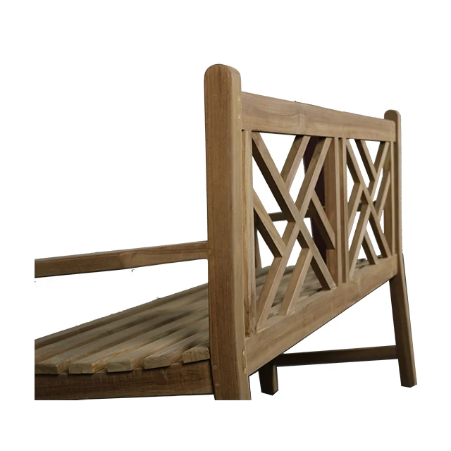  Уличная мебель из массива тикового дерева на 2 сиденья с перекрестной спинкой