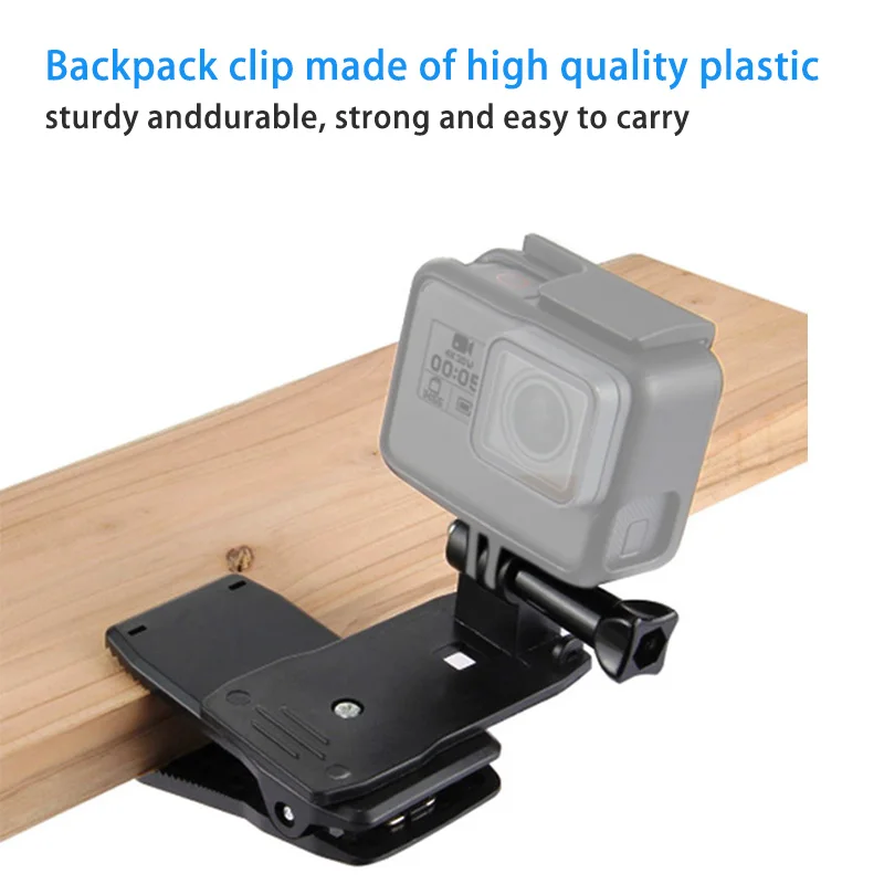 Factory Price Action Camera Accessories 360 Degree Rotation Clip with adapter and screw(2pcs) for Gopros hero 8 7 6 5 4 3+ 3 2 1