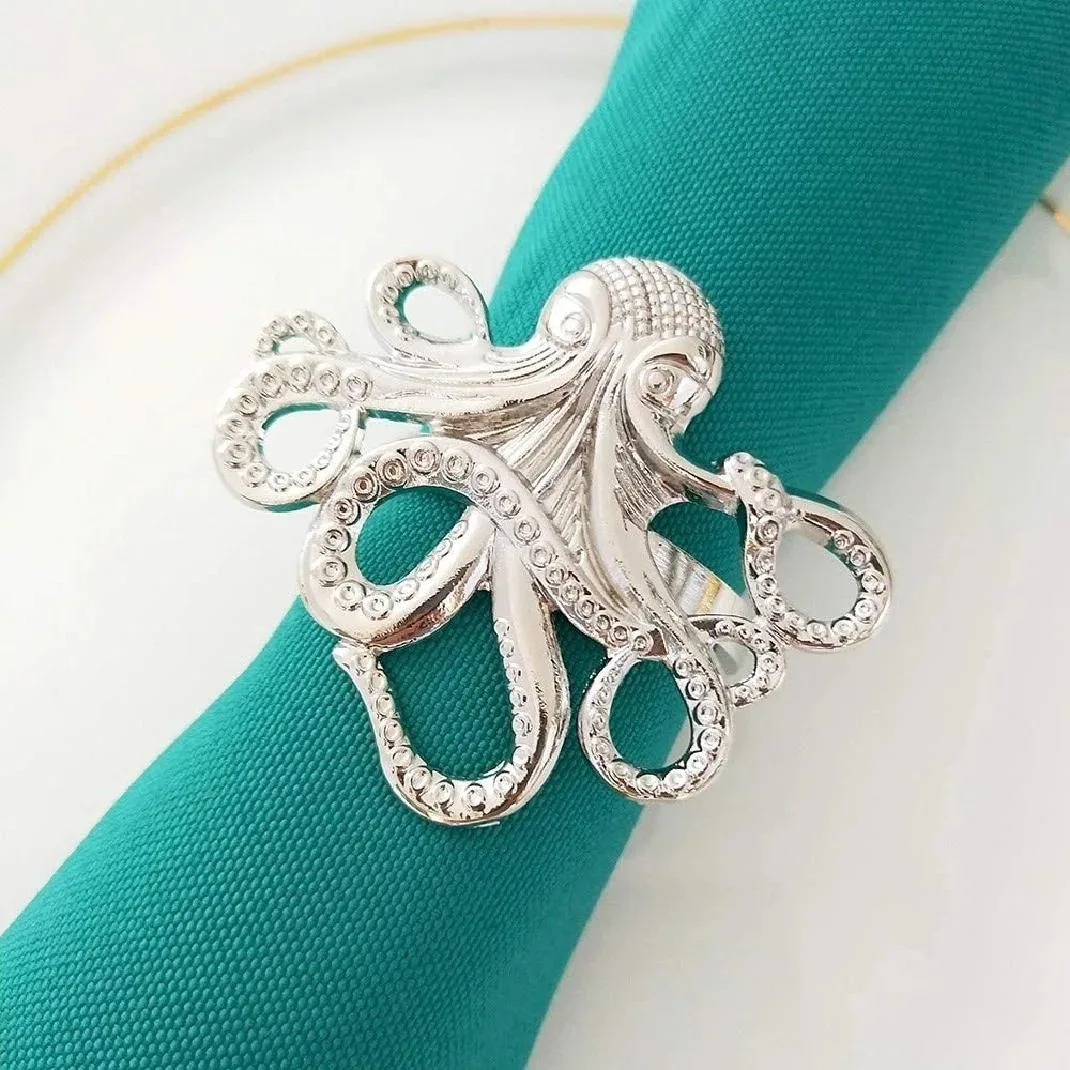 Ocean Animal Napkin Ring (set of 4) Napkin Rings Hotel Decoration Accessories Gold Custom Silver Party Wedding Home Metal Brass