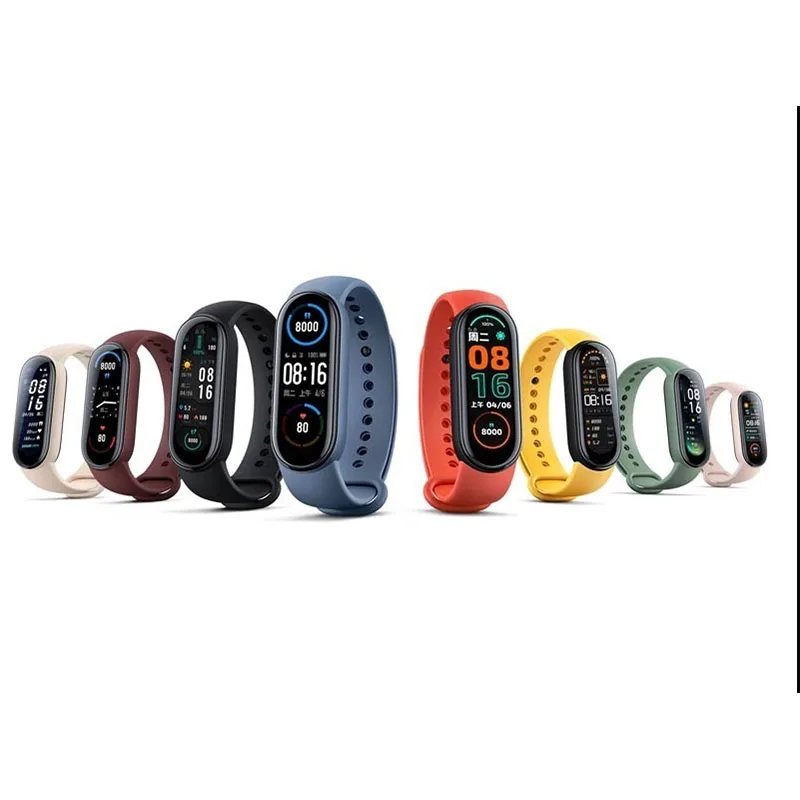 Xiaomi Mi Band 6 Sport Wristband Heart Rate Fitness Tracker AMOLED Screen Smart Band 5 Colorful Bracelet