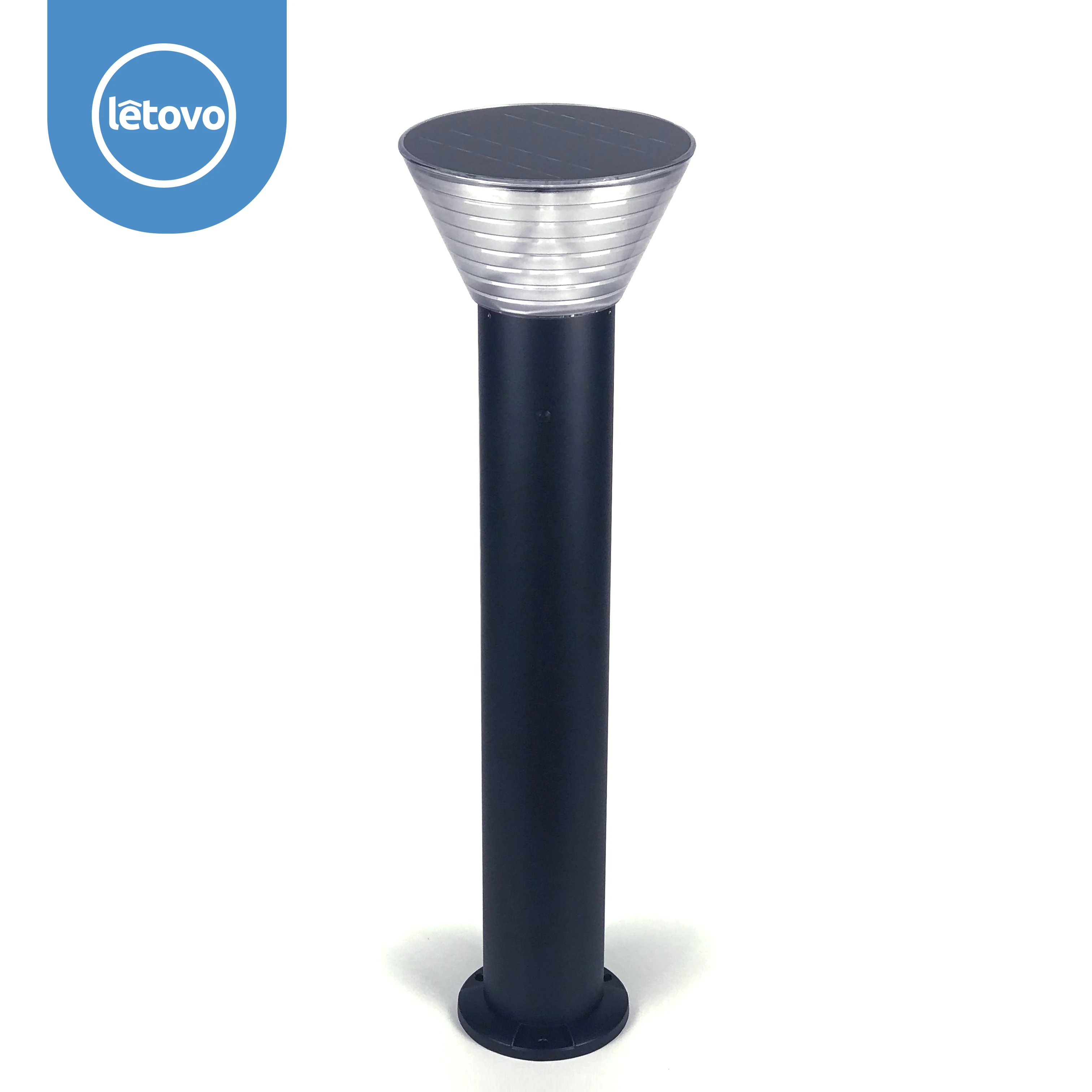 Letovo Solar Light - Bollard Light Circle High Warm LED 80cm Height Aluminum Body