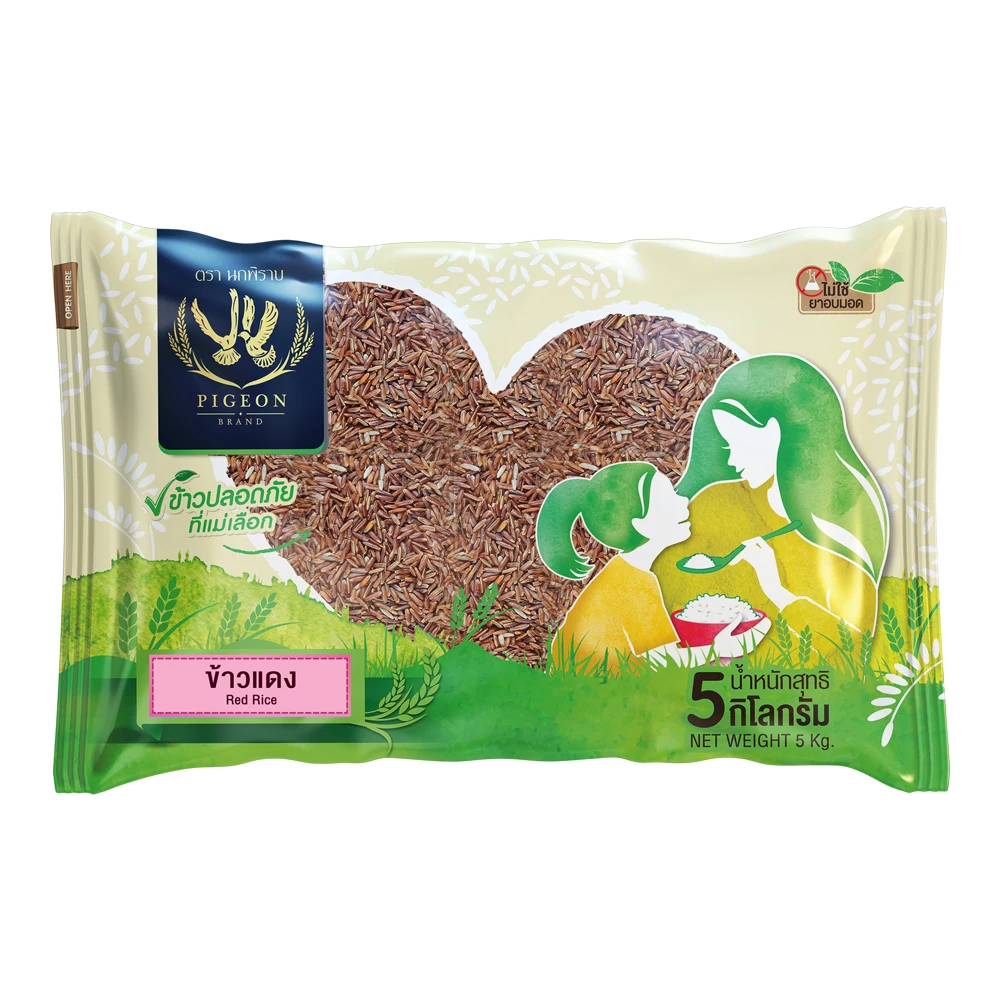 Best Selling Pigeon Brand Thai Red Cargo Rice packing in 5 Kg, direct rice mill factory