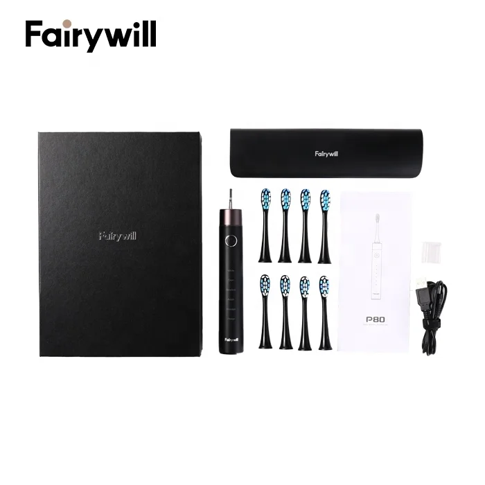  Зубная щетка Fairywill FW P80 со светодиодной подсветкой электрическим мотором и чехлом для