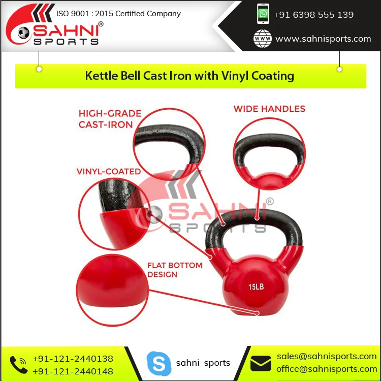 Strength Training / Fitness Accessories Kettle Bell Cast Iron with Vinyl Coating