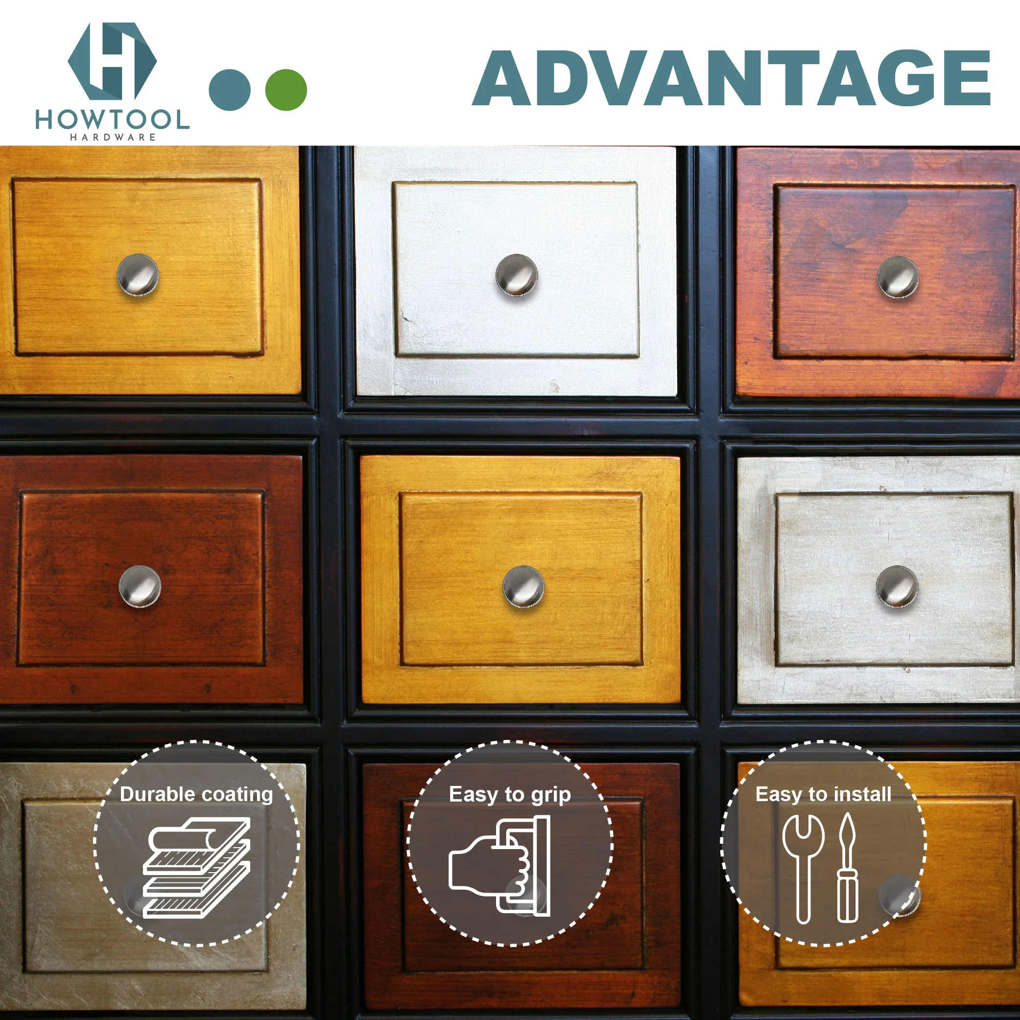 High Quality Metal Kitchen Cabinet Door Round Knob