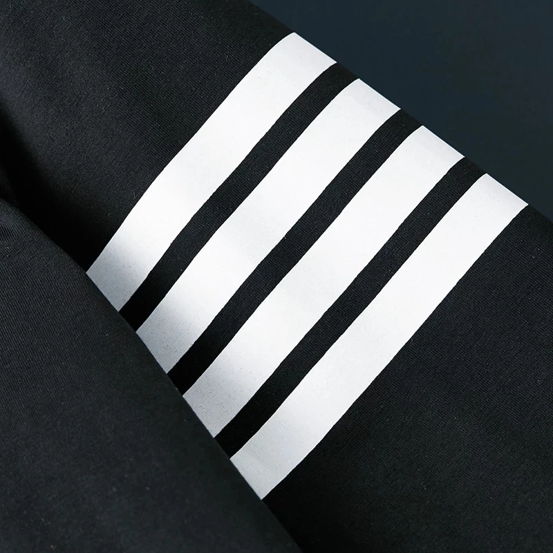 Long Sleeve T-Shirt Cotton Black Stripped T-Shirt