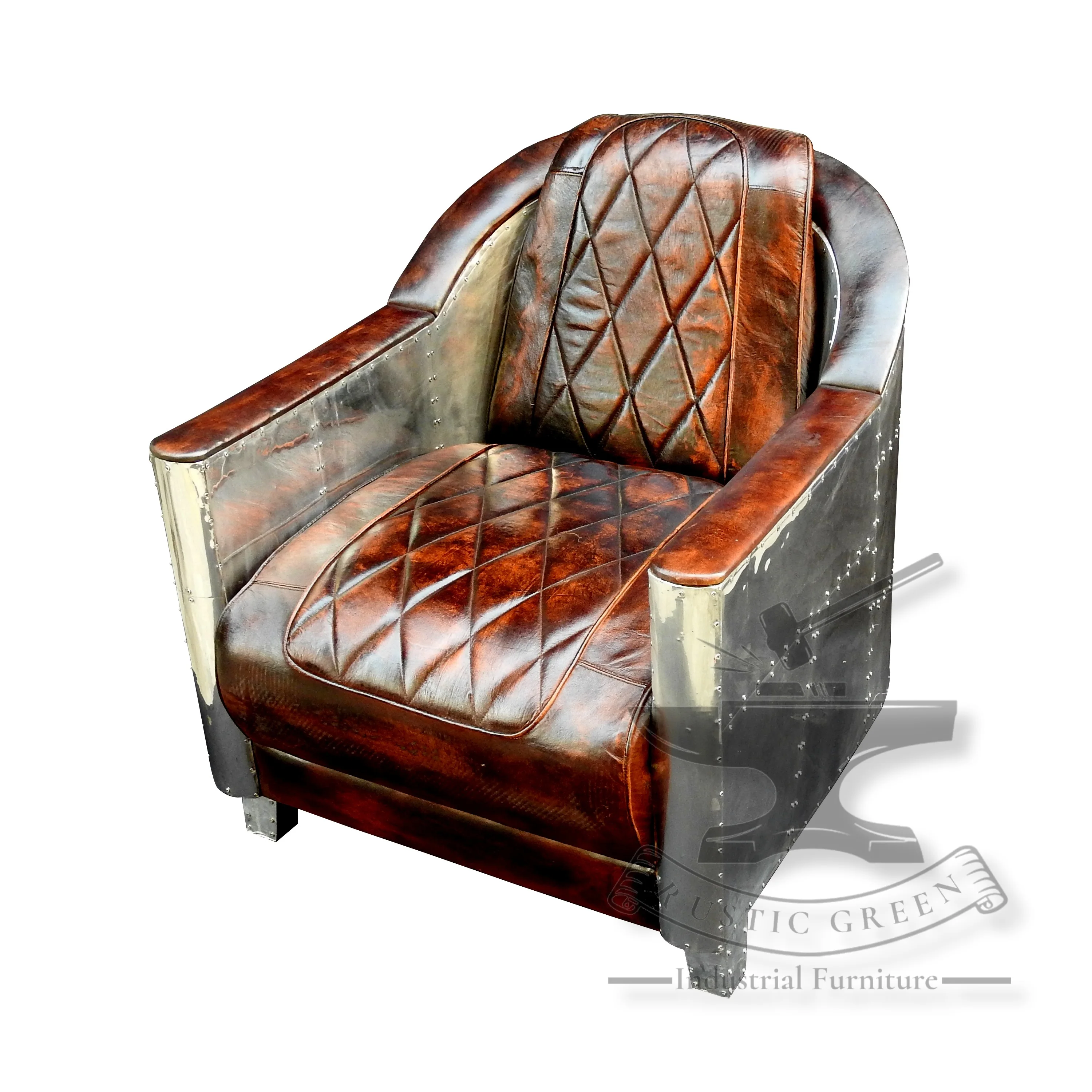 Aviator Leather Single Seater Sofa