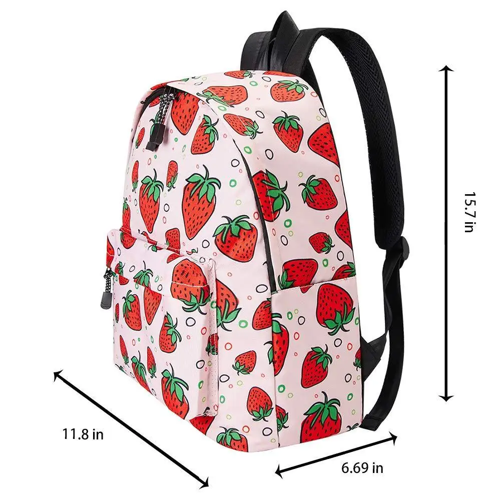 Strawberry school backpack school backpack girl school bag backpack