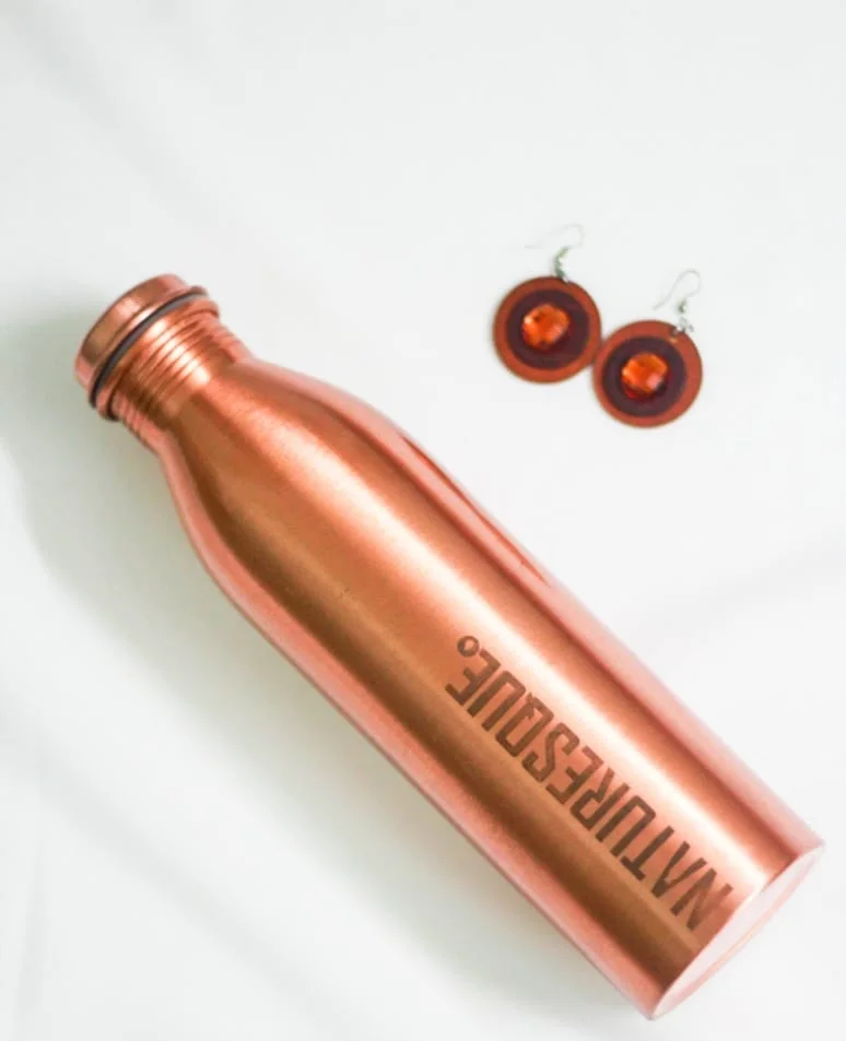 1ltr  copper water bottle stainless manufactured in India
