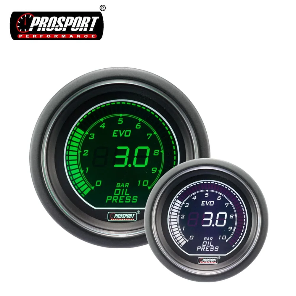 52 мм 10 бар 0-150 PSI EVO ЖК-цифровой дисплей с прозрачными линзами манометр OEM ODM двойная подсветка цвета белый и зеленый
