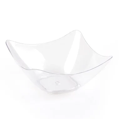 Wholesale Clear Reusable PS Plastic Dessert And Salad Dish