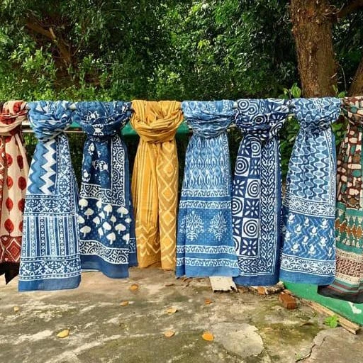 cotton block print shawl women stole scarfs