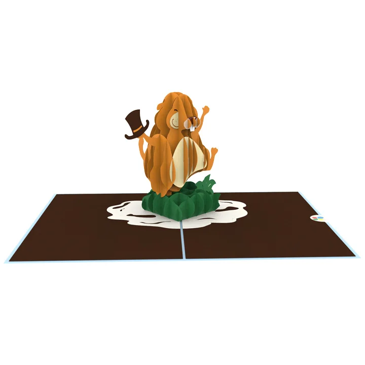 Groundhog Day Holiday Animal Greeting Pop Up 3D Card Custom Design Handmade Cheap Wholesale Vietnam