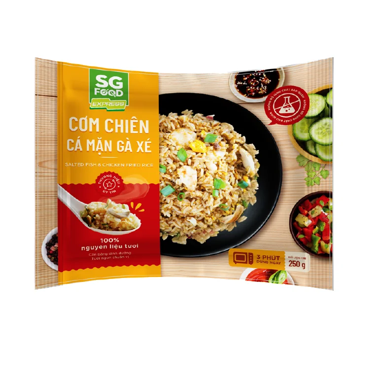 Wholesale Vietnam instant food 100% fresh ingredients Salted fish & Chicken fried rice
