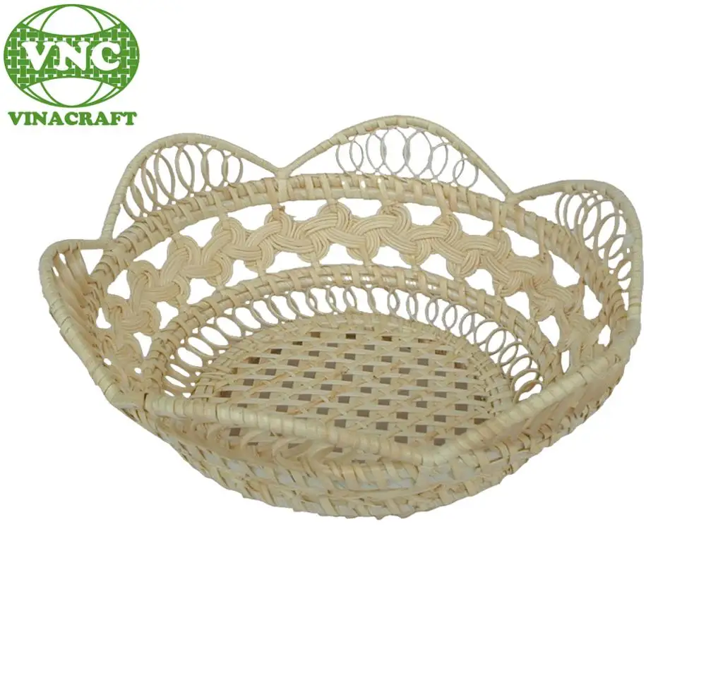 Hand-woven bamboo baskets for fruits and kitchen utensils