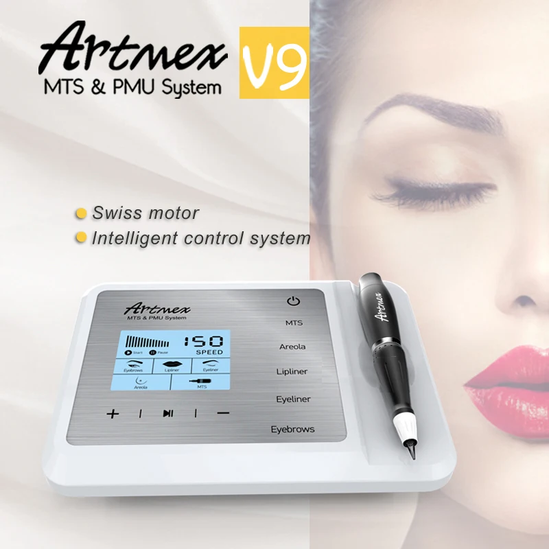 2020 Artmex V9 PMU MTS Tattoo Pen Rotary Digital Semi Permanent Makeup Micro Needles Eyebrow Tattoo Machine