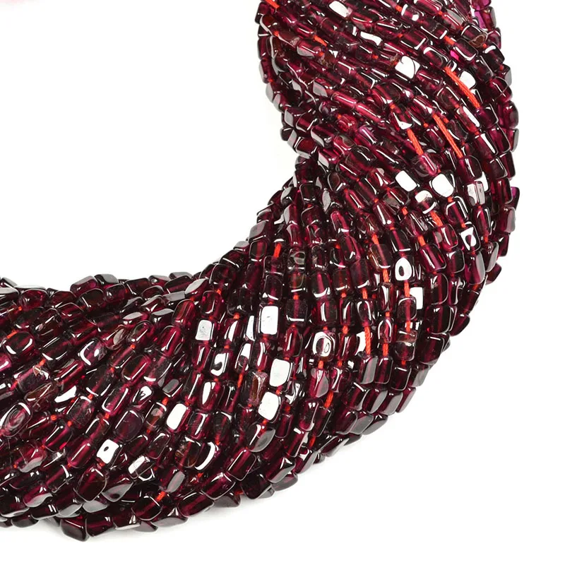 Garnet Plain Long Square Bricks Gemstone Beads Natural Garnet Square Shape Cabochon Beads High Quality Gemstone Beads
