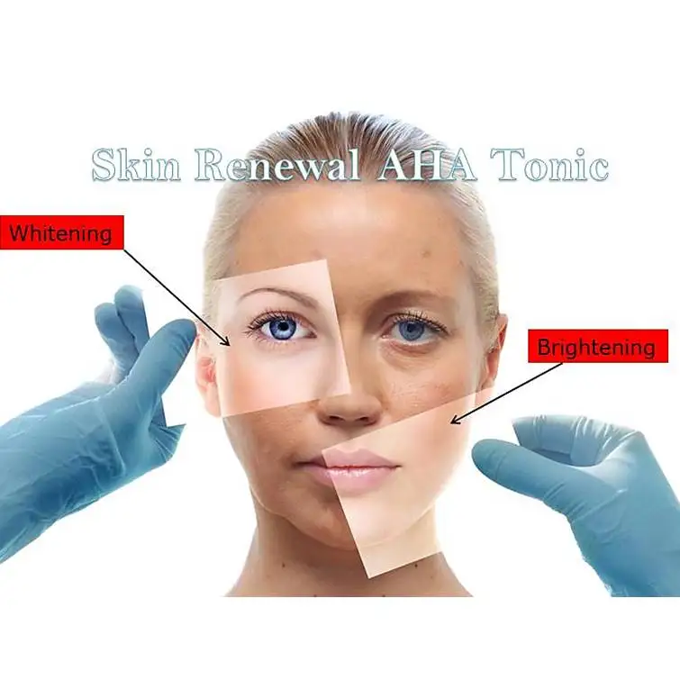 Private Label Alpha Hydroxy Lactic Acid Anti Pigmentation brightening Whitening Skin Tonic Clear Fruit Serum Vitamine C AHA