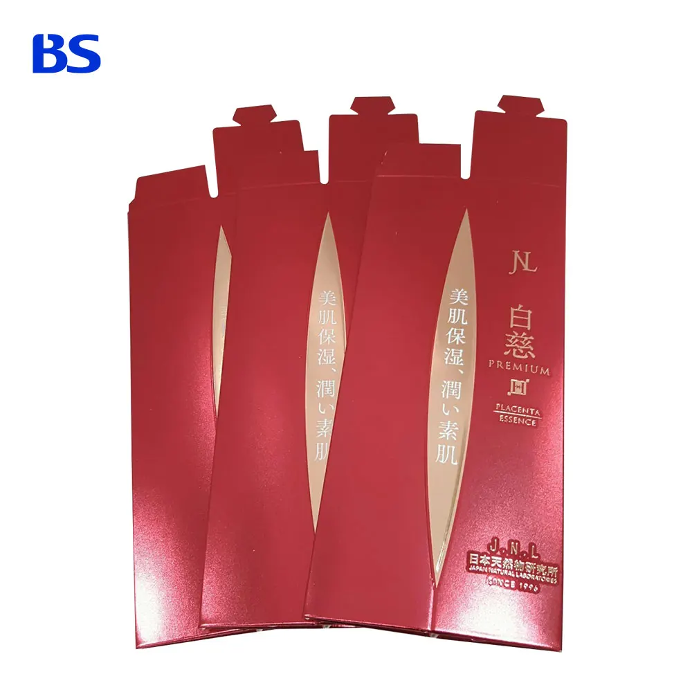 Custom Matte Satin finish Silver Red Paper Packaging boxes for Essential oil