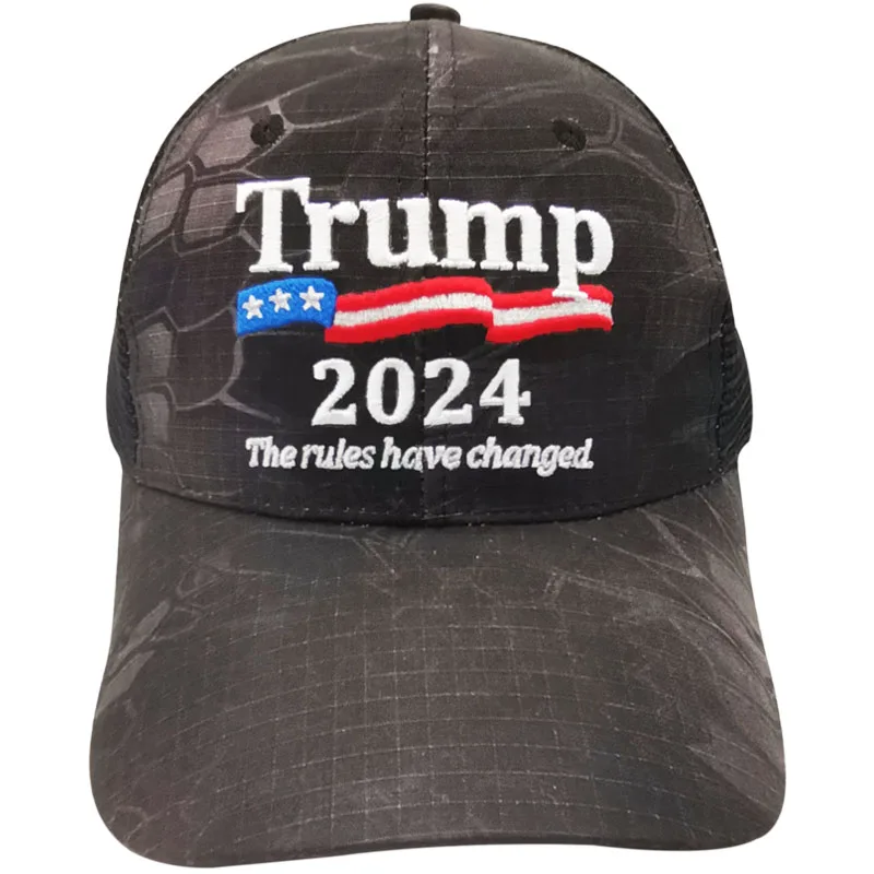 Кепка Трампа 2024 с вышивкой «назад» американская бейсболка для выборов Кепка-тракер складная козырьком