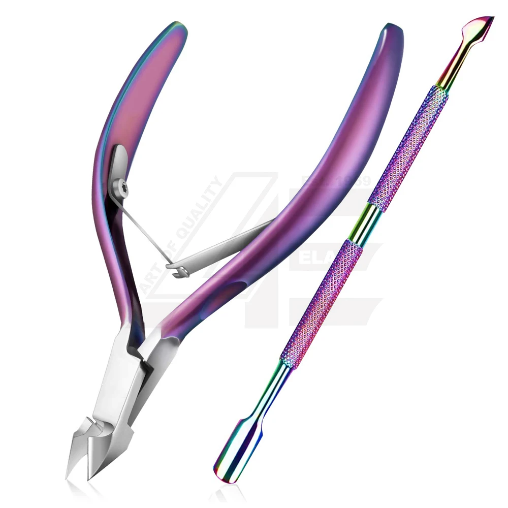 2024 Cuticle Nipper with Cuticle Pusher Professional Grade Stainless Steel Cuticle Remover & Cutter Durable Manicure Pedicure