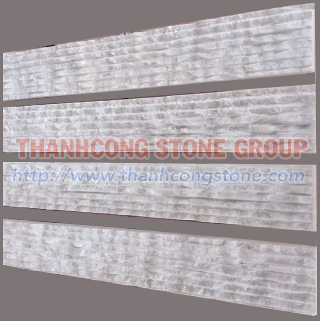 Milky White Marble Wave Shape Chiseled Tiles Made In Viet Nam Wholesale 100% Natural Material