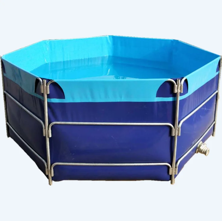 
Steel Frame 10000L PVC Plastic Biofloc Fish Tank with Pipe for Fish Farming 