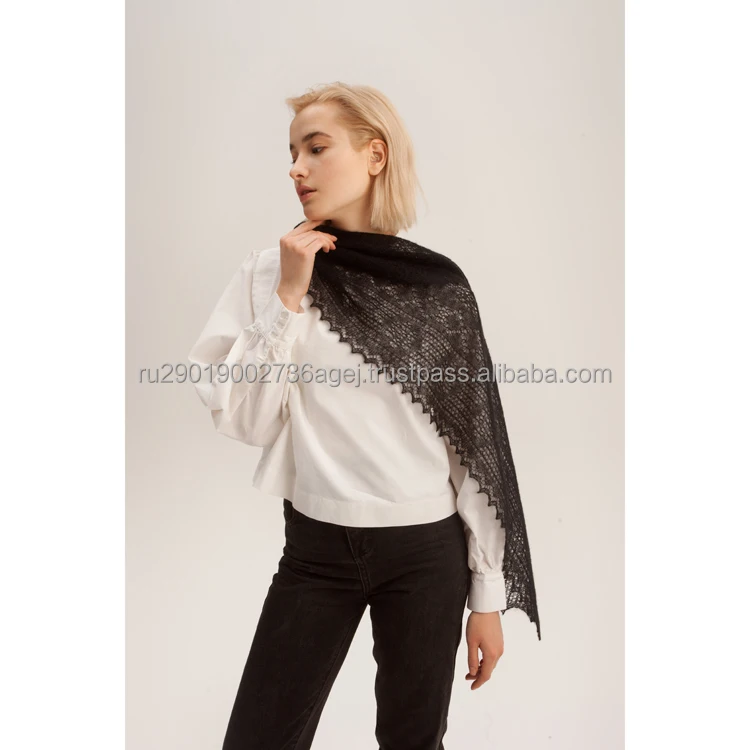 High quality women knit shawls for cold season made of top grade goat down wholesale prices knitted shawls