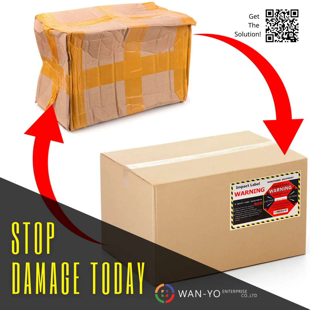 WAN-YO Impact Label: Impact Indicators, Indication to Deter Mishandling for Fragile Products, Factory Outlet
