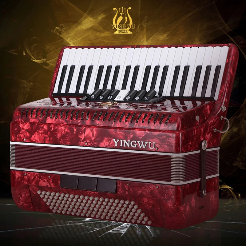 BEST PRICE For YW827 parrot keyboard accodions, 41Key 120 Bass 3 chorus keyboard accordion