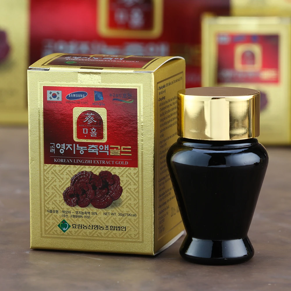 Sammahol Korean Lingzhi Extract Gold 120ml x 5 Bottles Sweet Taste Superfood Daily Health Care Item Fatigue Recover Body Relax