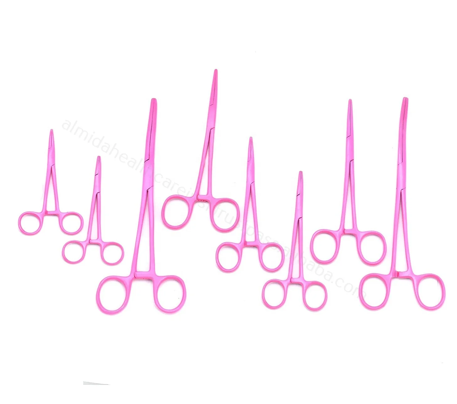 Set of 8 Pieces Hemostat Forceps Curved and Straight Stainless Steel