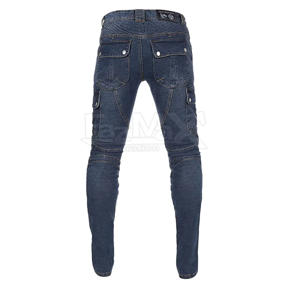Crease style motorbike reinforced  jeans for men Ribbed lining jeans for Prime Protection