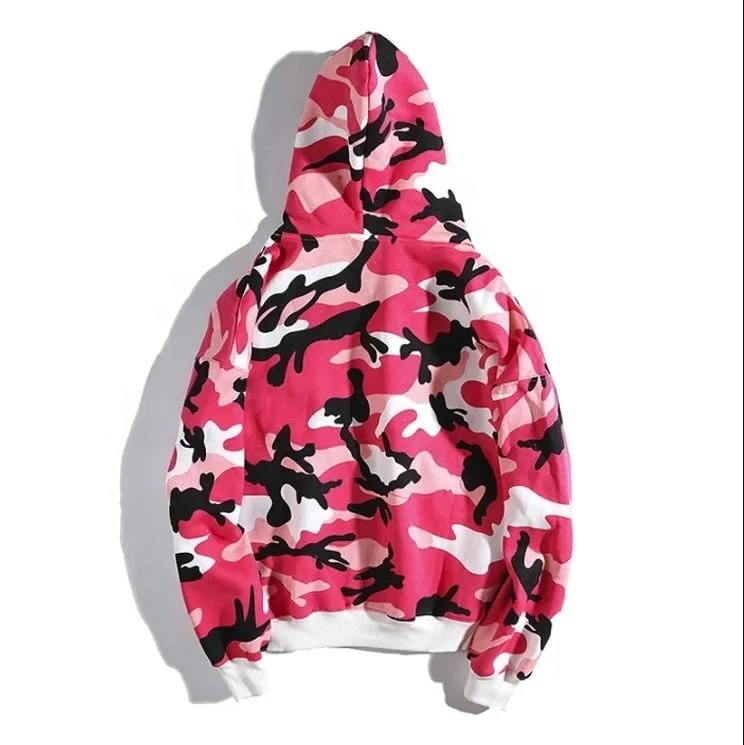 Camouflage Hoodie Durable Drawstring Lined Hood Print Lightweight Outdoor with Custom Logo Kangaroo Pocket Athletics Winter