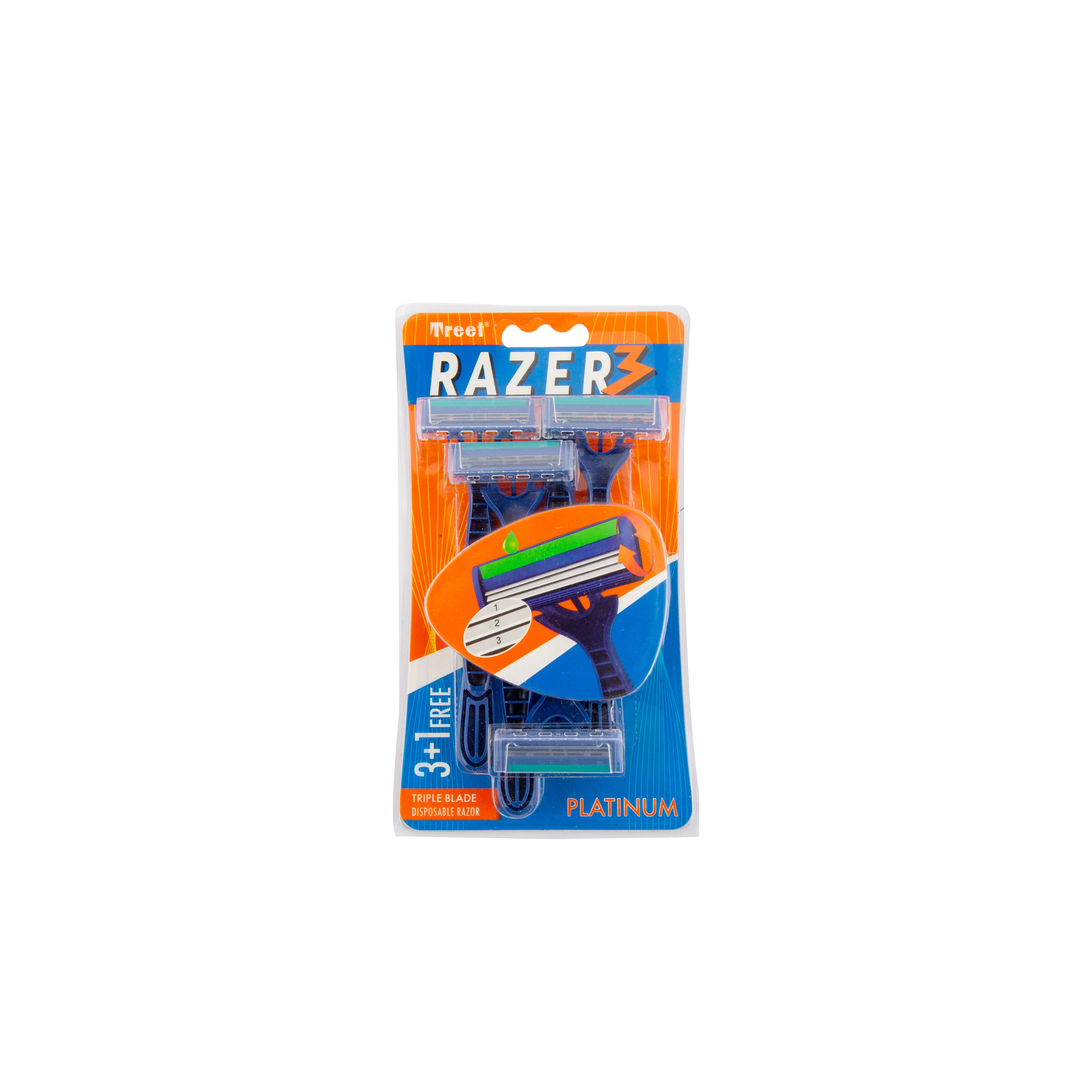 Treet RAZER 3 Bubble Pack (4 Tripple Blade Disposable Razors Pack)