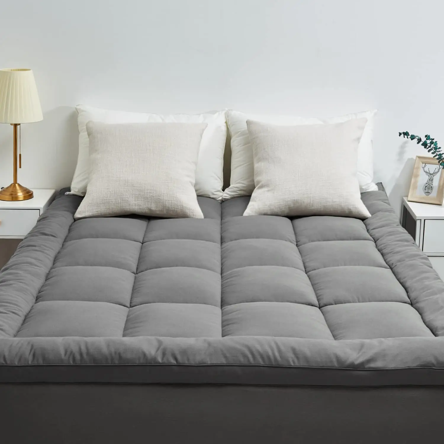 Матрас Topper Экстра толстый растягивается до 8-21 дюймов глубокий карман двойной бортик переполненный стеганый матрас